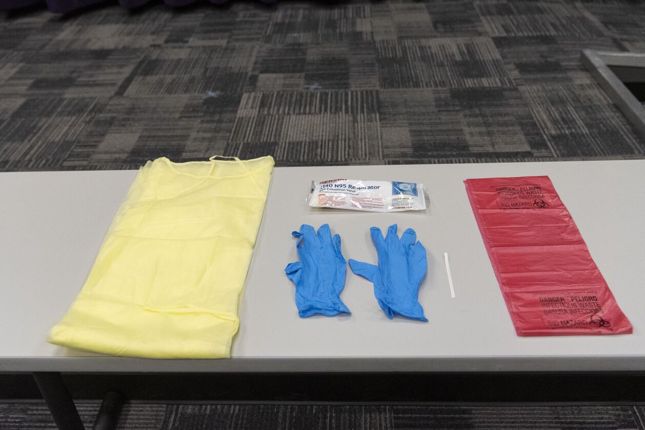 Examples of some of the personal protective equipment provided to first responders in Chicago.